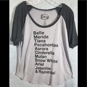 Names of Disney Princess Tee Shirt Size XL